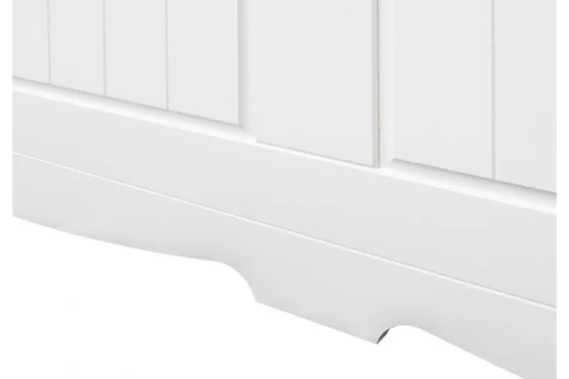 Letto shabby chic matrimoniale pino massello bianco 160x200