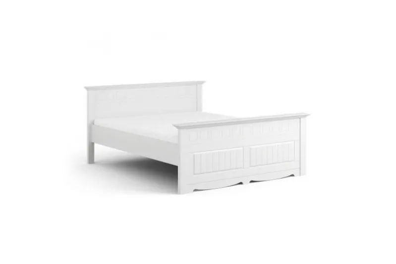 Letto shabby chic pino massello bianco 180x200