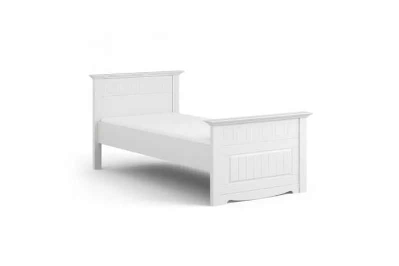 Letto shabby chic singolo pino massello bianco 90x200