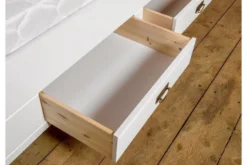 Letto 180x200 in legno massello pino bianco miele shabby toscano