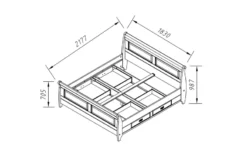 Letto 180x200 in legno massello pino bianco miele shabby toscano