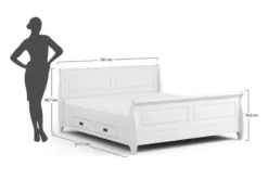 Letto 180x200 in legno massello pino bianco miele shabby toscano