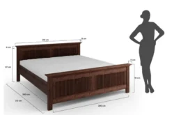 Letto 200x200 shabby classico pino massello tabacco Rosella
