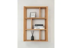 Libreria a parete moderna in rovere massello naturale