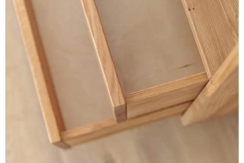 Libreria in legno naturale massello con cassetti