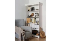 Libreria legno massello bianca stile shabby toscano