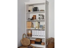 Libreria legno massello bianca stile shabby toscano