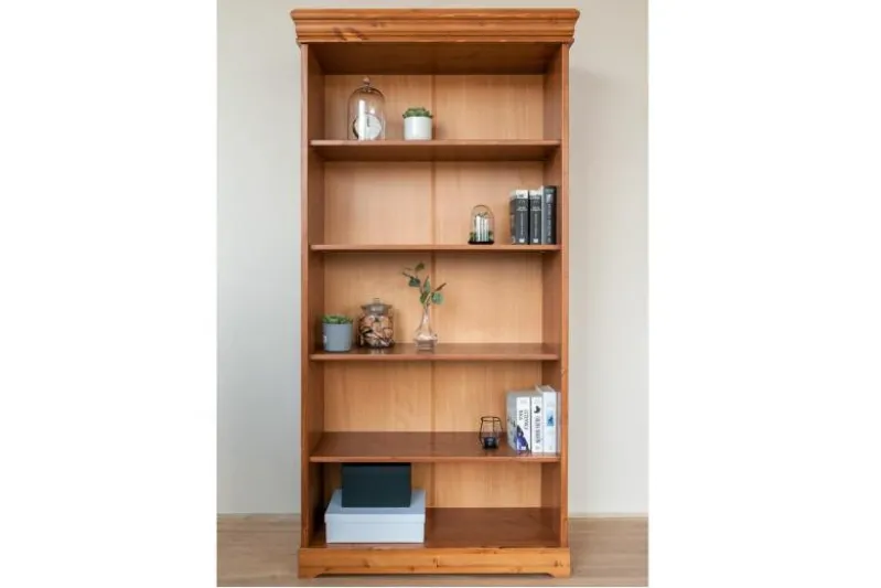 Libreria legno massello pino color miele stile shabby toscano