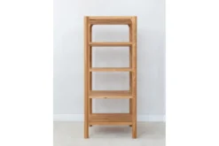 Libreria 4 ripiani in rovere massello naturale moderna