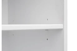 Libreria shabby chic pino massello bianco con cornice color rovere