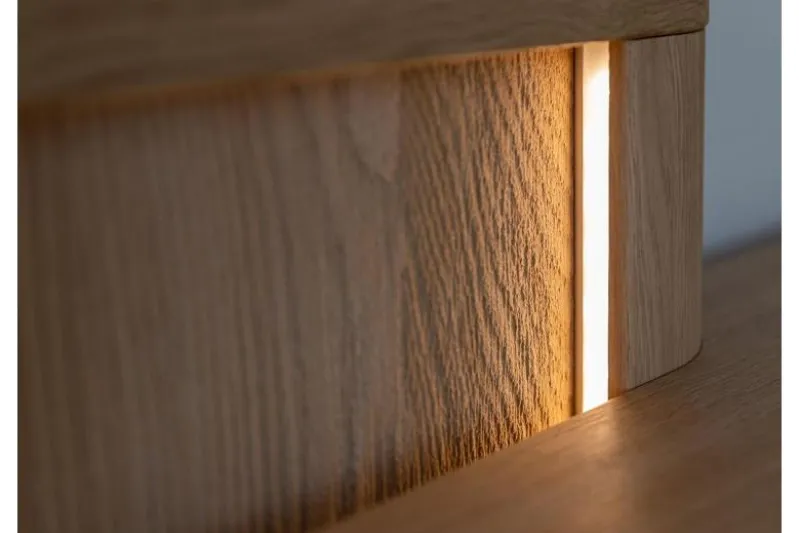 Libreria sospesa moderna in legno naturale massello
