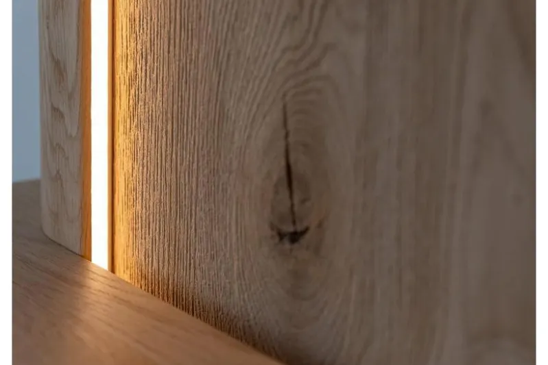 Libreria sospesa moderna in legno naturale massello