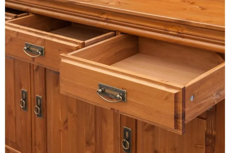 Madia legno massello miele 3 ante shabby toscano