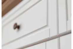 Madia shabby country bicolore bianco tabacco in pino massello