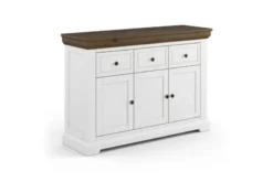 Madia shabby country bicolore bianco tabacco in pino massello