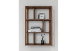 Mensola libreria design moderno in rovere massello tabacco