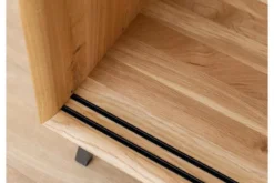 Mobile buffet in legno naturale massello e vetro con portabottiglie