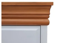 Mobile buffet legno massello con 3 ante bianco top miele toscano shabby