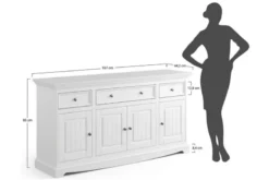 Mobile buffet pino massello grafite top naturale shabby chic
