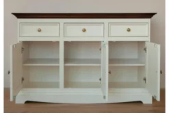 Mobile da buffet shabby chic pino massello bianco piano tinto noce