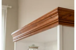Mobile libreria shabby legno massello bianca top miele stile toscano