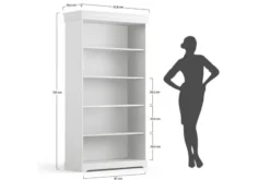 Mobile libreria shabby legno massello bianca top miele stile toscano