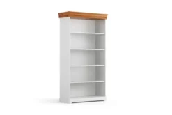 Mobile libreria shabby legno massello bianca top miele stile toscano