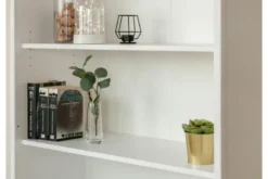 Mobile libreria shabby legno massello bianca top miele stile toscano