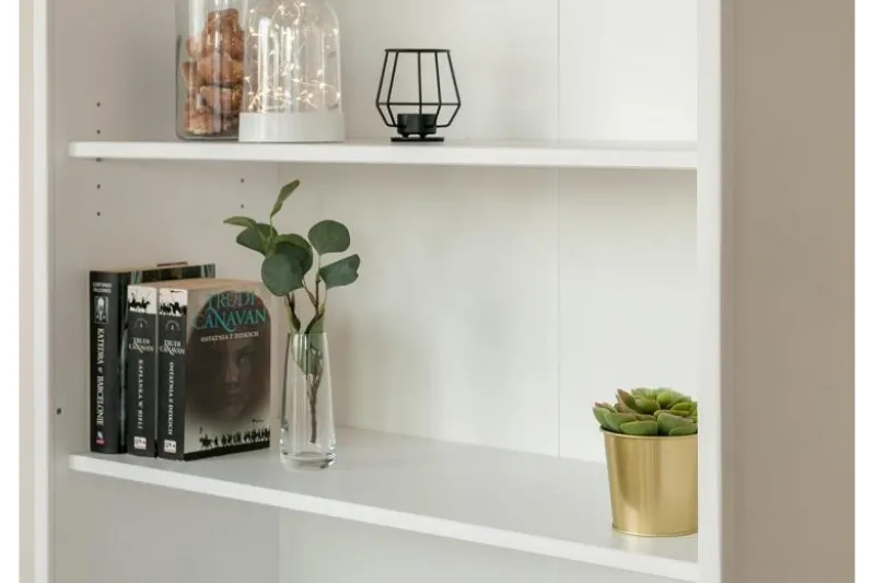 Mobile libreria shabby legno massello bianca top miele stile toscano