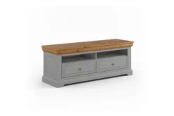 Mobile porta tv tv pino massello grigio e top rovere shabby country