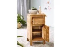 Mobiletto con cassetto in legno naturale massello oliato