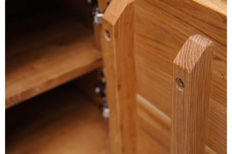 Mobiletto con cassetto in legno naturale massello oliato