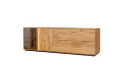 Mobile TV con vetrina rovere massello design moderno