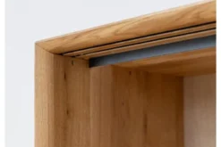 Mobile tv in legno naturale massello con ante a scorrimento