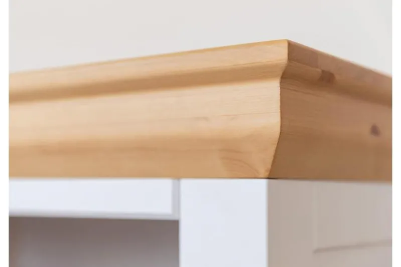 Mobile tv legno massello due cassetti bianco shabby country