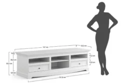 Mobile tv shabby chic bianco in pino massello