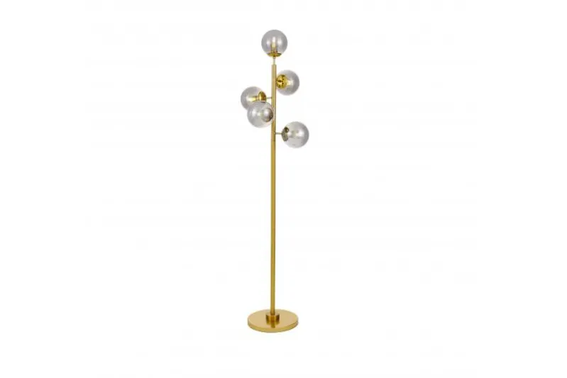 Piantana con sfere grigio fumo e ottone CEREDO W5