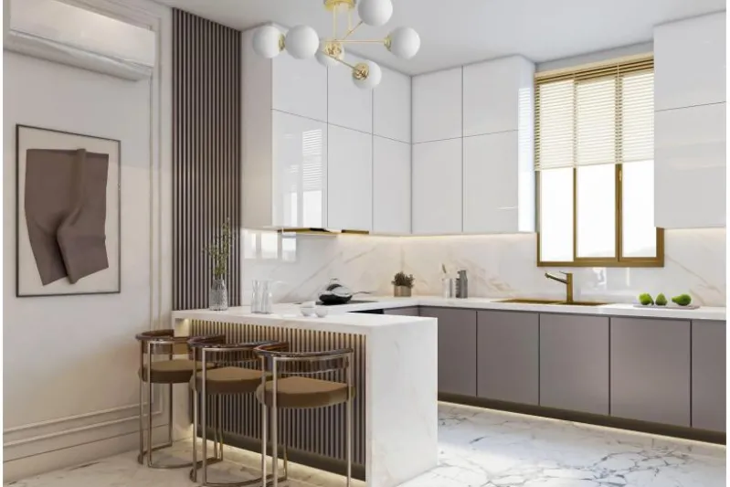 Plafoniera a sfera da soffitto oro FINO W6