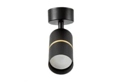 PLAFONIERA A TUBO MODERNA NERO E ORO ASTI W1