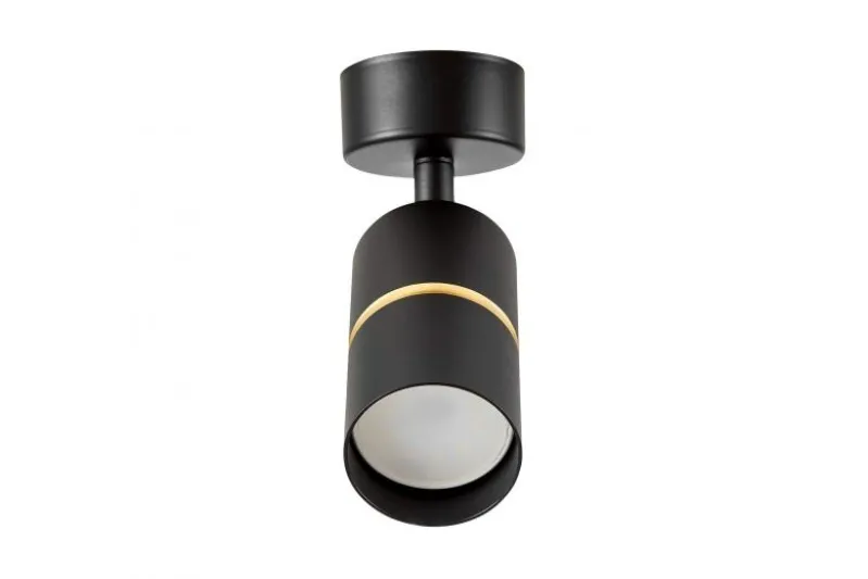 PLAFONIERA A TUBO MODERNA NERO E ORO ASTI W1