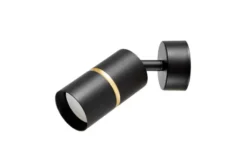 PLAFONIERA A TUBO MODERNA NERO E ORO ASTI W1