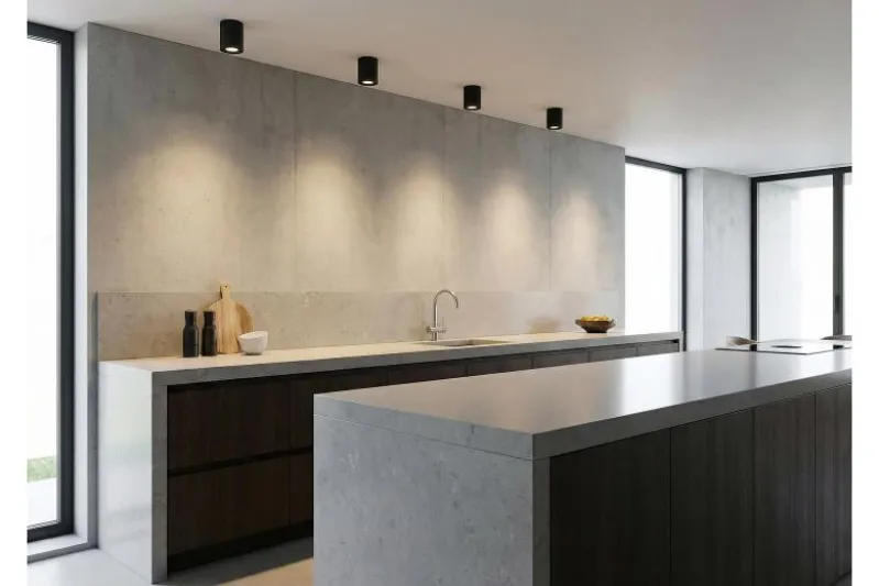 Plafoniera da soffitto in metallo nero NATI W1