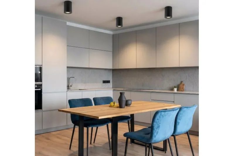 Plafoniera da soffitto in metallo nero NATI W1