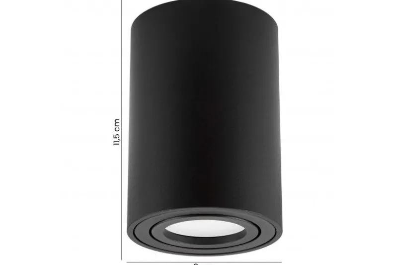 Plafoniera da soffitto in metallo nero NATI W1
