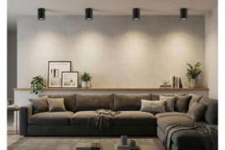 Plafoniera da soffitto in metallo nero NATI W1
