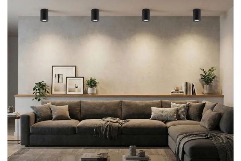Plafoniera da soffitto in metallo nero NATI W1