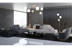 Plafoniera di design in Ottone con 6 sfere in vetro bianco BERSAGO W6