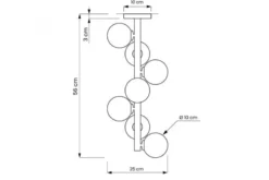Plafoniera moderna ottone con 7 sfere in vetro bianco PETRICA W7