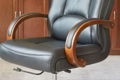 Poltrona classica pelle nera Lider