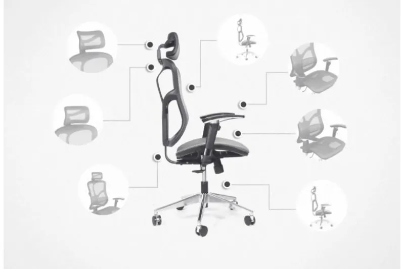 Poltrona da ufficio ergonomica Ergo 500 Grigio